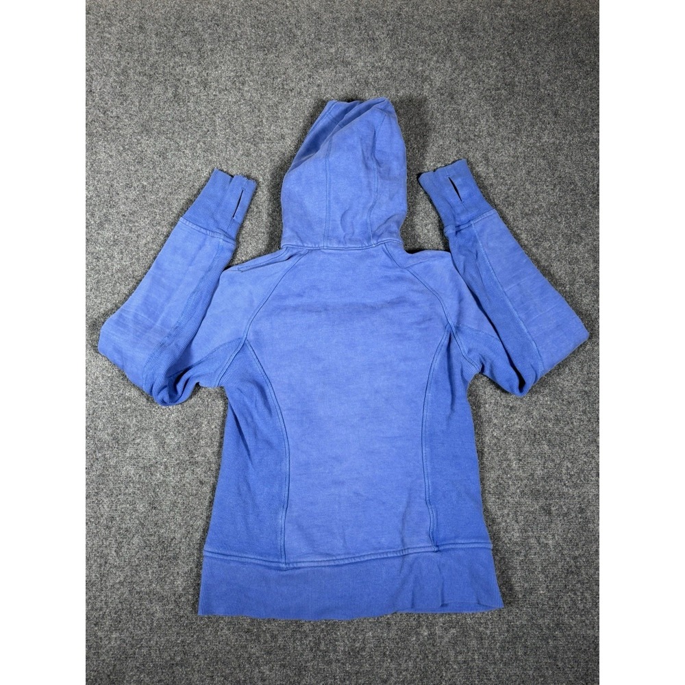 Vintage Lululemon Scuba Hoodie Womens‎ 6 Rocksteady Blue Cotton Fleece Full Zip - Picture 16 of 16